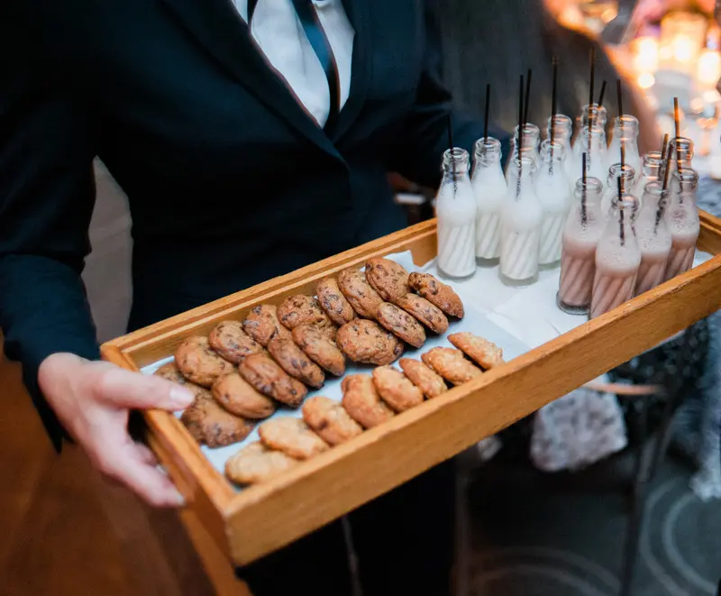 Cookies and refreshment being served to the guests