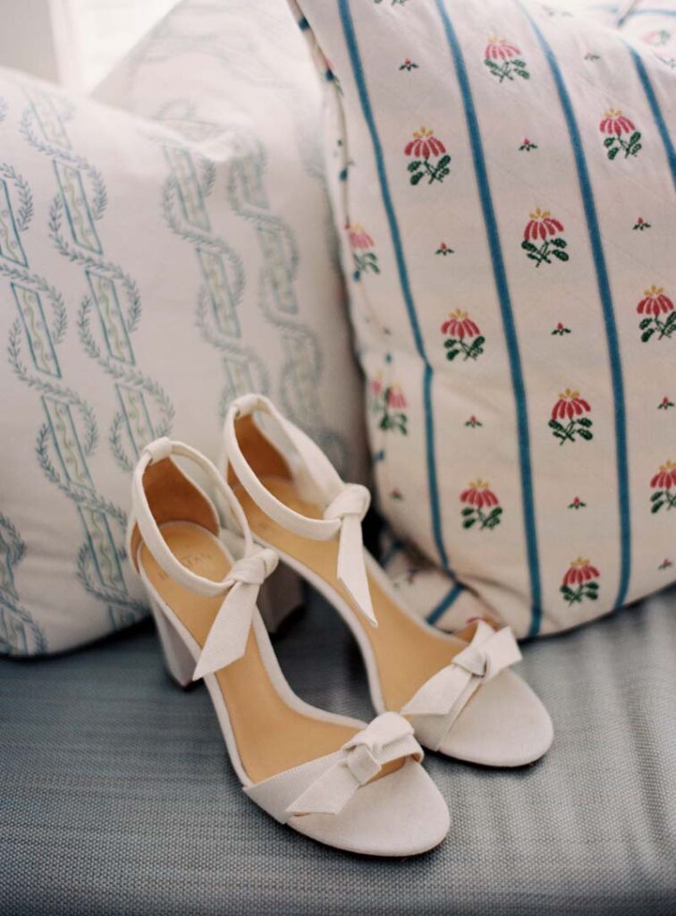 The wedding slippers that the bride will be wearing