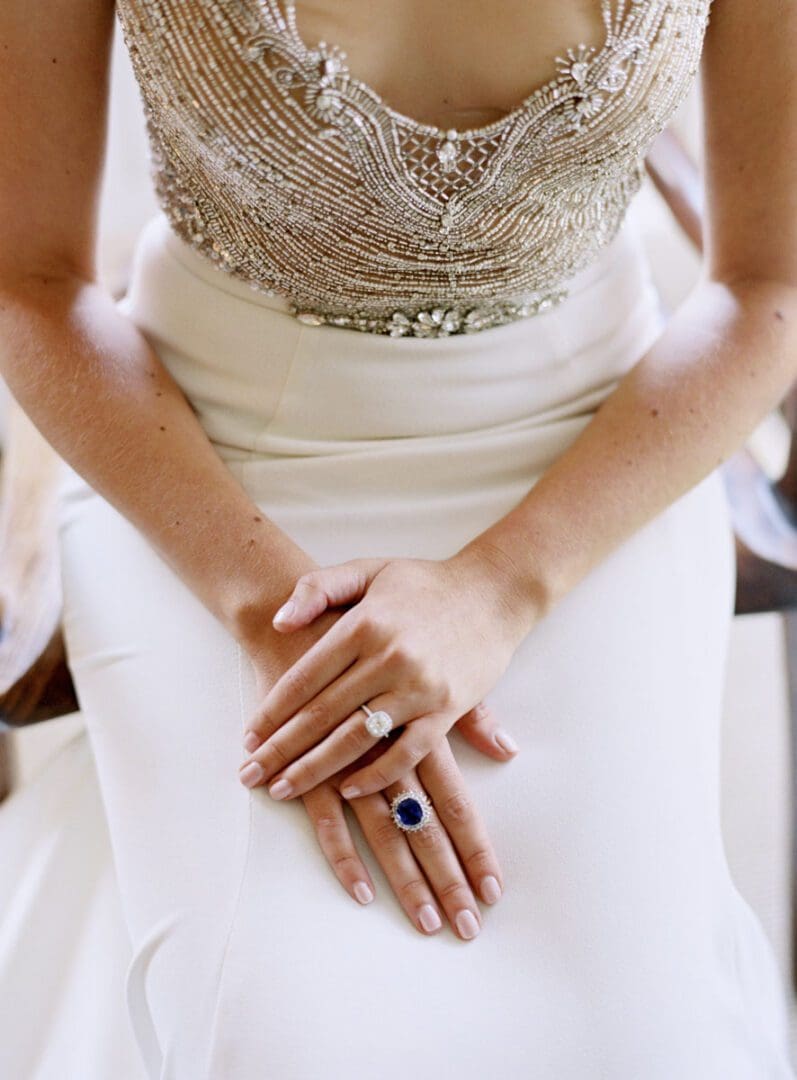 Close shot of the bridal dress for the wedding