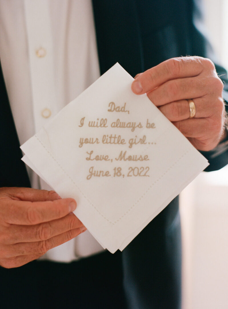 The father of the bride shares a passionate message