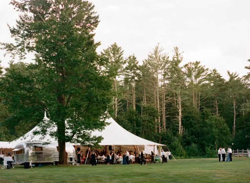 A huge tent was erected for the wedding ceremony