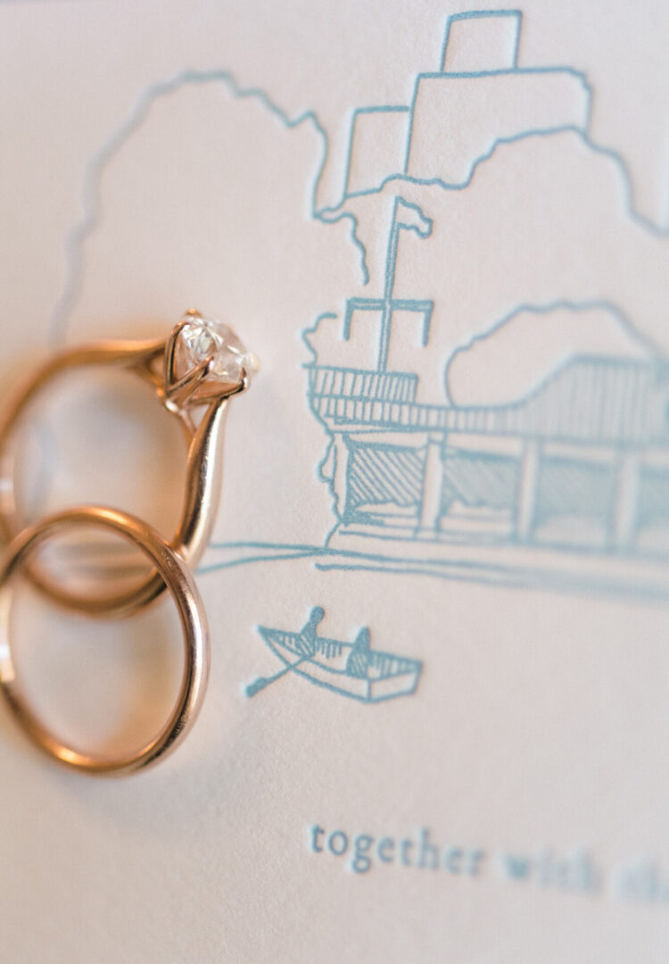 Wedding ring on a sheet of paper