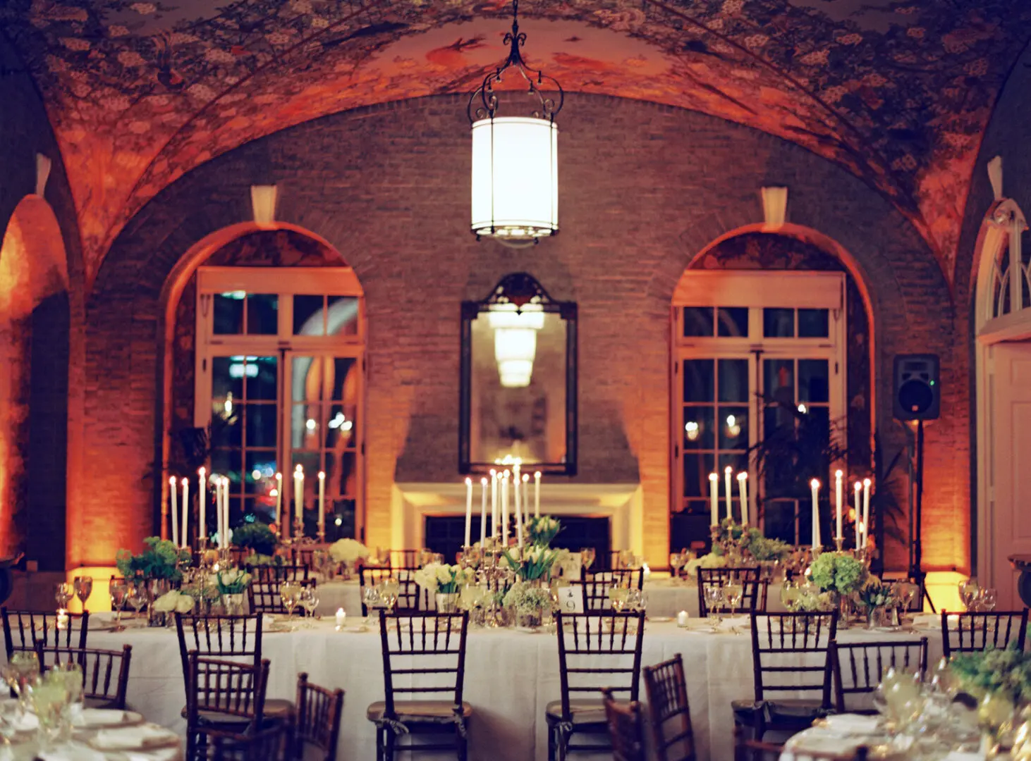 A luxury restaurant with decorated tables
